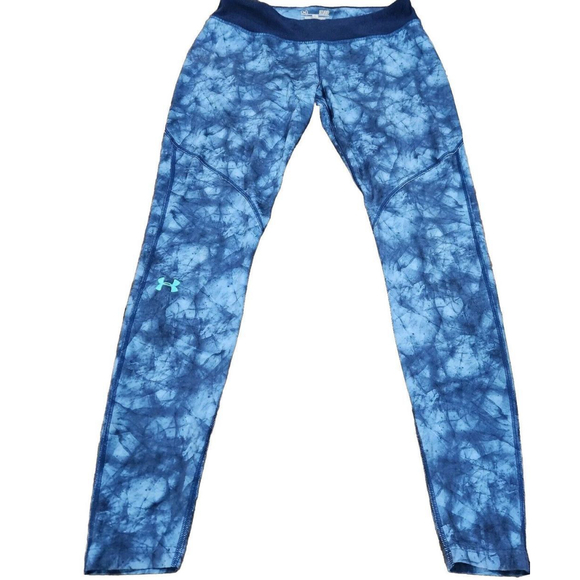 Under armour Pants - Under Armour Cold Gear Womens Leggings Fitted Small Blue Logo Activewear
